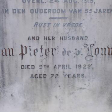 LOUW Wilhelmina J.M. nee VAN BREDA -1915 :: LOUW Jan Pieter de V. -1929