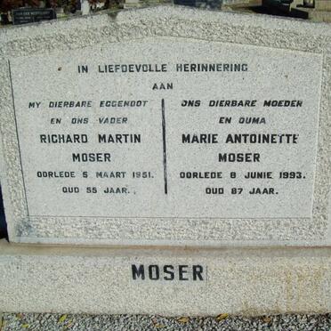 MOSER Richard Martin -1951 &amp; Marie Antoinette -1993