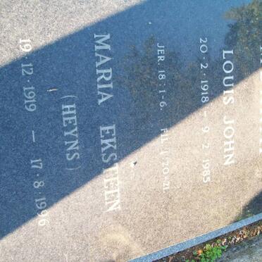 MURRAY Louis John 1918-1985 :: EKSTEEN Maria nee HEYNS 1919-1996