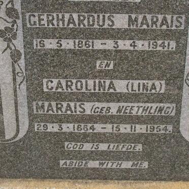 MARAIS Gerhardus 1861-1941 &amp; Carolina NEETHLING 1864-1954