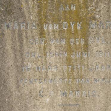 MARAIS Maria van Dyk nee VAN DER BYL -1911
