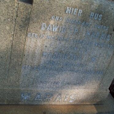 MARAIS Dawid P. 1856-1921 &amp; Magrietha M. MARAIS 1855-1929