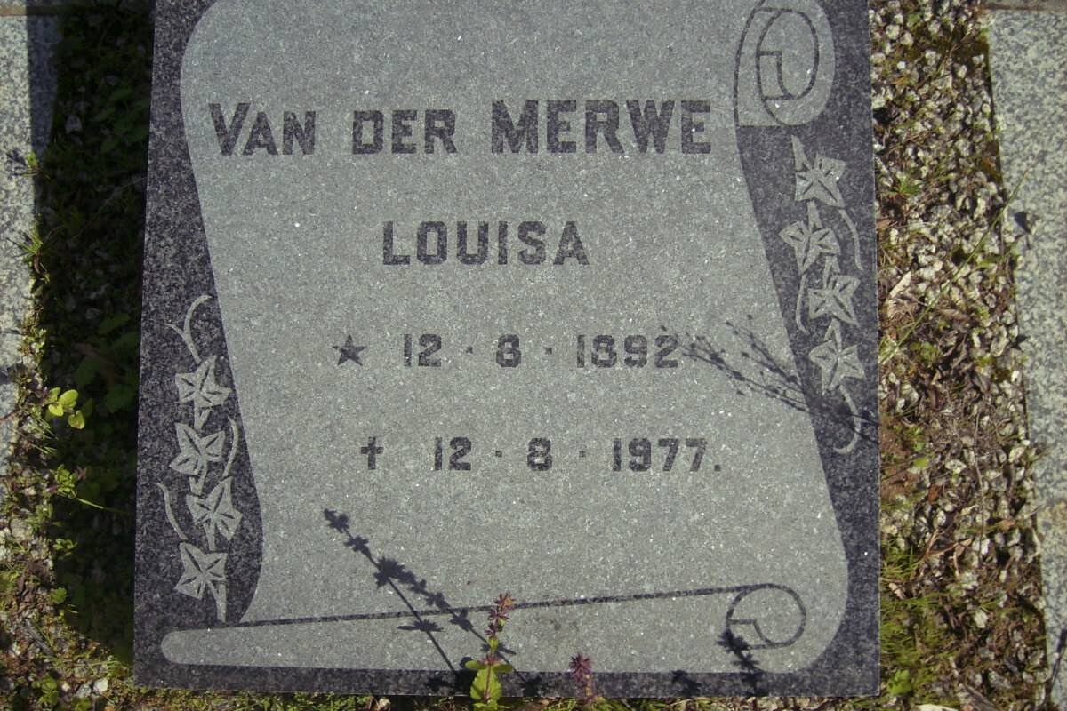 MERWE Louisa, van der 1892-1977