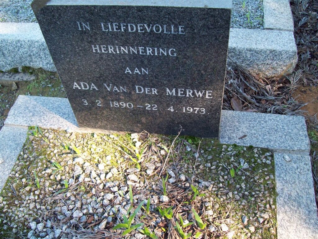 MERWE Ada, van der 1890-1973
