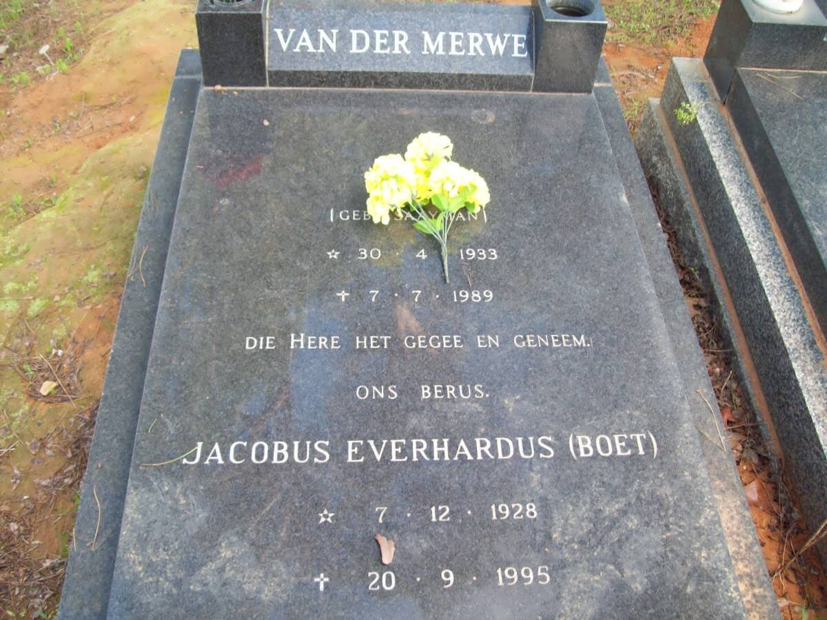 MERWE Jacobus Everhardus, van der 1928-1995 &amp; ?.... ZAAYMAN 1933-1989
