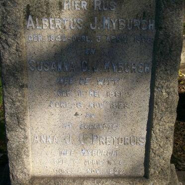 MYBURGH Albertus J. 1842-1908 :: MYBURGH Susanna C.J. nee DE WITT 1861-1928 :: PRETORIUS Anna J.U. nee MYBURGH 1895-1922