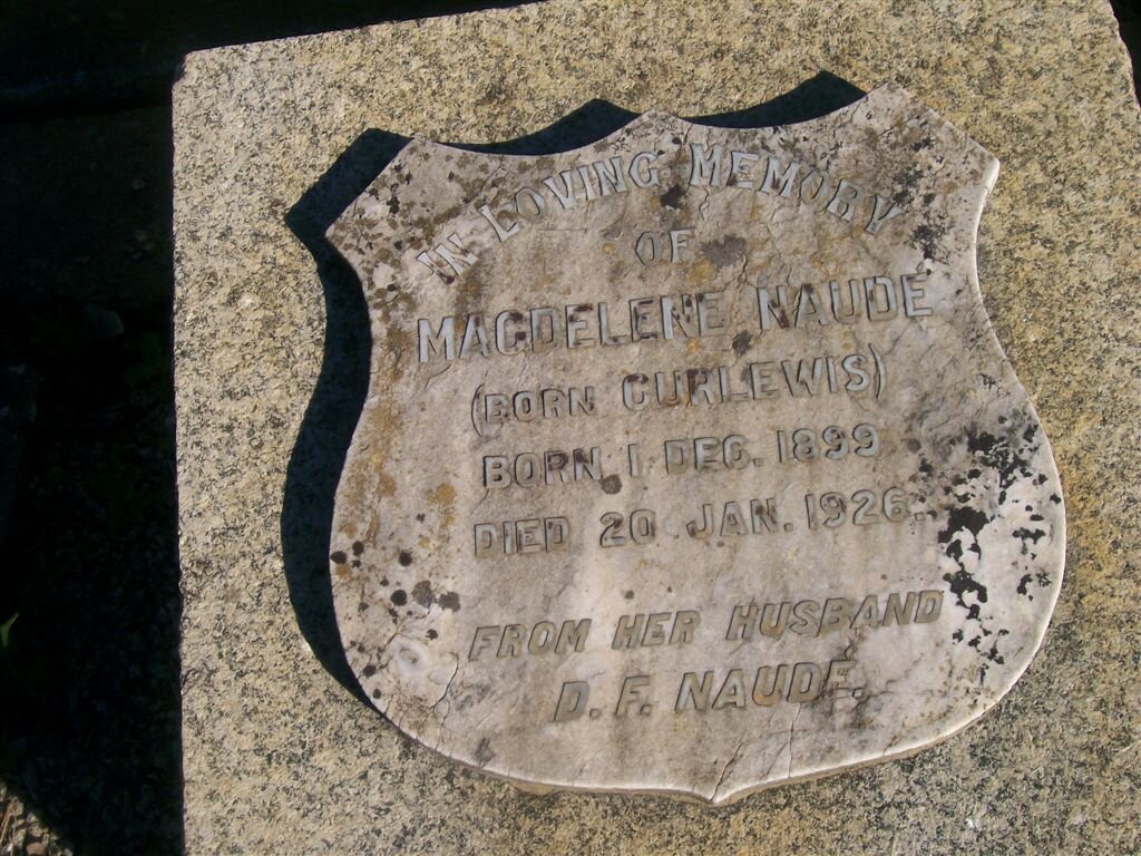 NAUDE Magdelene nee CURLEWIS 1899-1926
