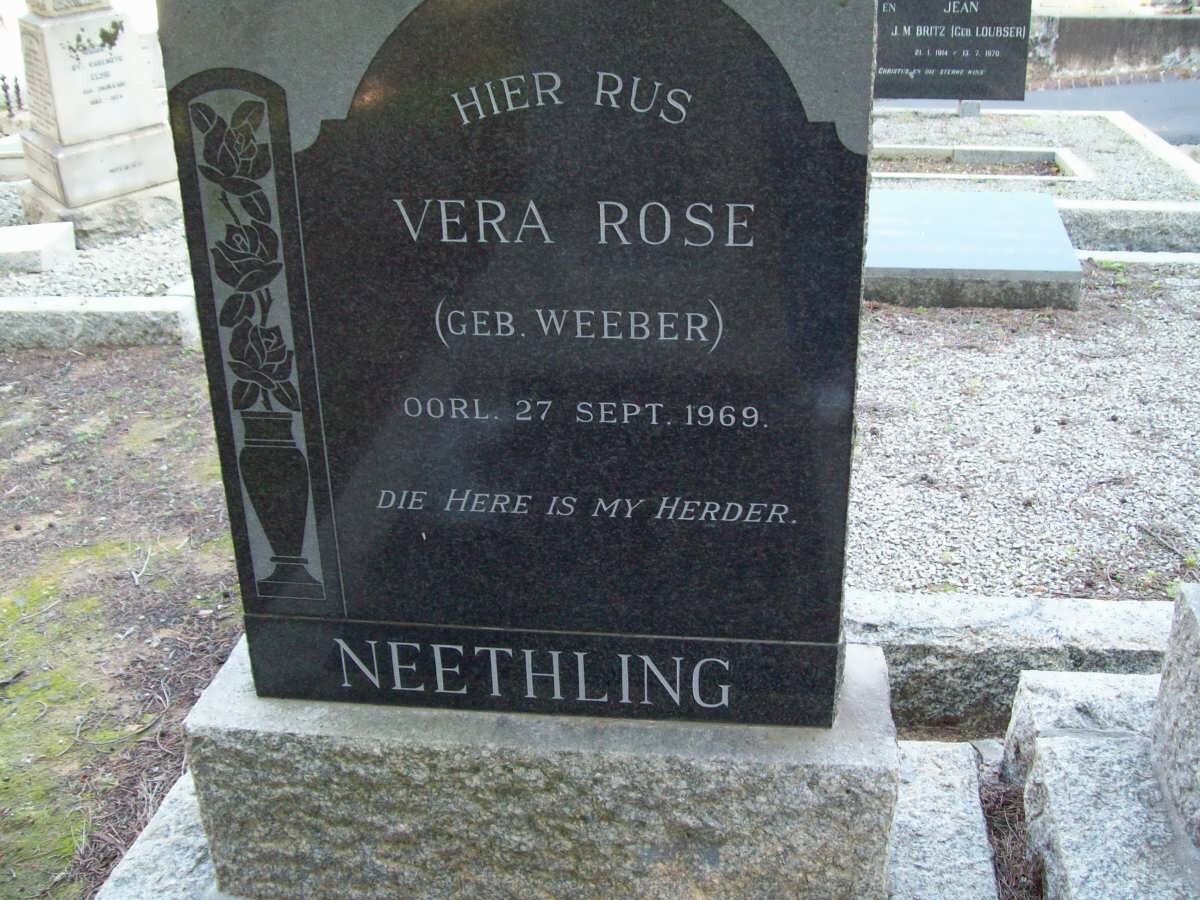 NEETHLING Vera Rose nee WEEBER -1969