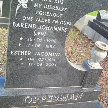 OPPERMAN Barend Johannes 1908-1984 &amp; Esther Jacomina 1914-2004