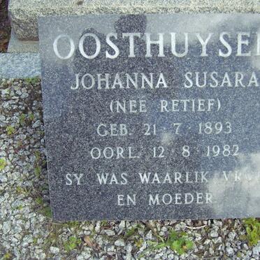 OOSTHUYSEN Johanna Susara nee RETIEF 1893-1982