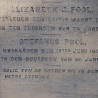 POOL Stefanus -1901 :: POOL Elizabeth J. -1908