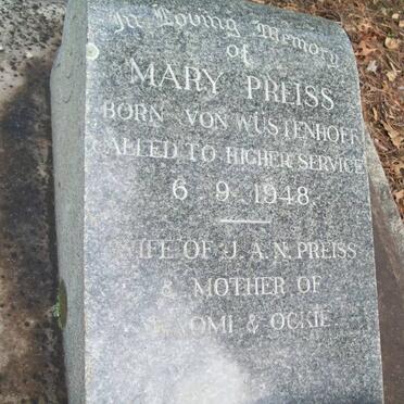 PREISS Mary nee VON WüSTENHOF -1948