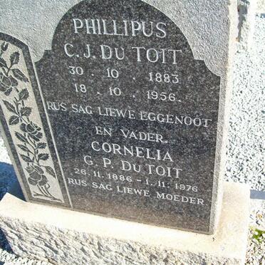 PRETORIUS Phillipus C.J. du Toit 1883-1566 &amp; Cornelia G.P. 1886-1976