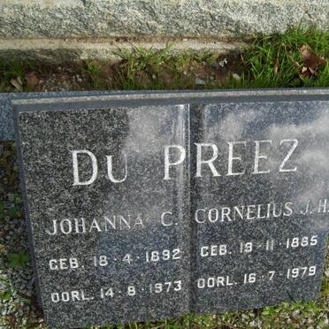 PREEZ Cornelius J.H., du 1885-1979 &amp; Johanna C. 1892-1973