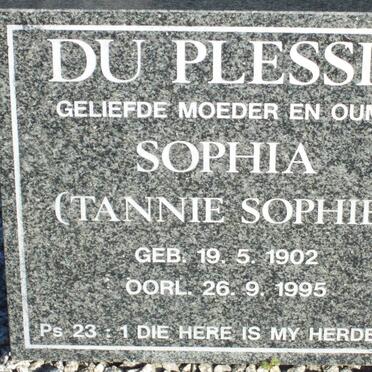 PLESSIS Sophia, du 1902-1995.