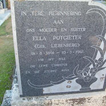 POTGIETER Ella nee LIEBENBERG 1891-1962