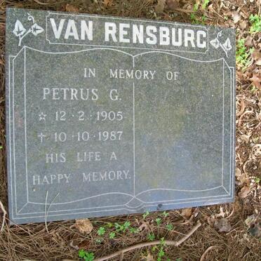 RENSBURG Petrus G., van 1905-1987