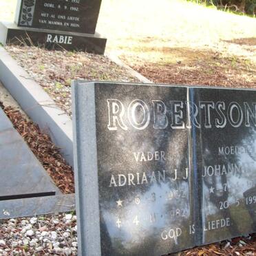 ROBERTSON Adriaan J.J. 1902-1982 &amp; Johanna ? A. 1916-1999