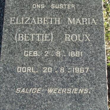 ROUX Elizabeth Maria 1891-1967