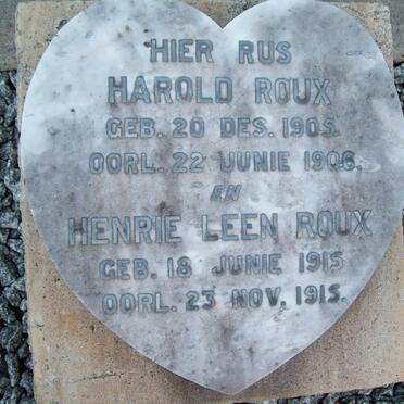 ROUX Harold 1905-1906 :: ROUX Henrie Leen 1915-1915