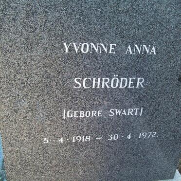 SCHRODER Yvonne Anna nee SWART 1918-1972