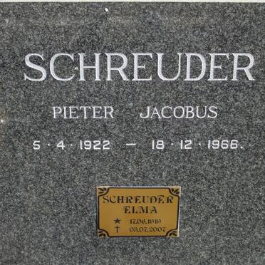 SCHREUDER Pieter Jacobus 1922-1966 &amp; Elma 1919-2007