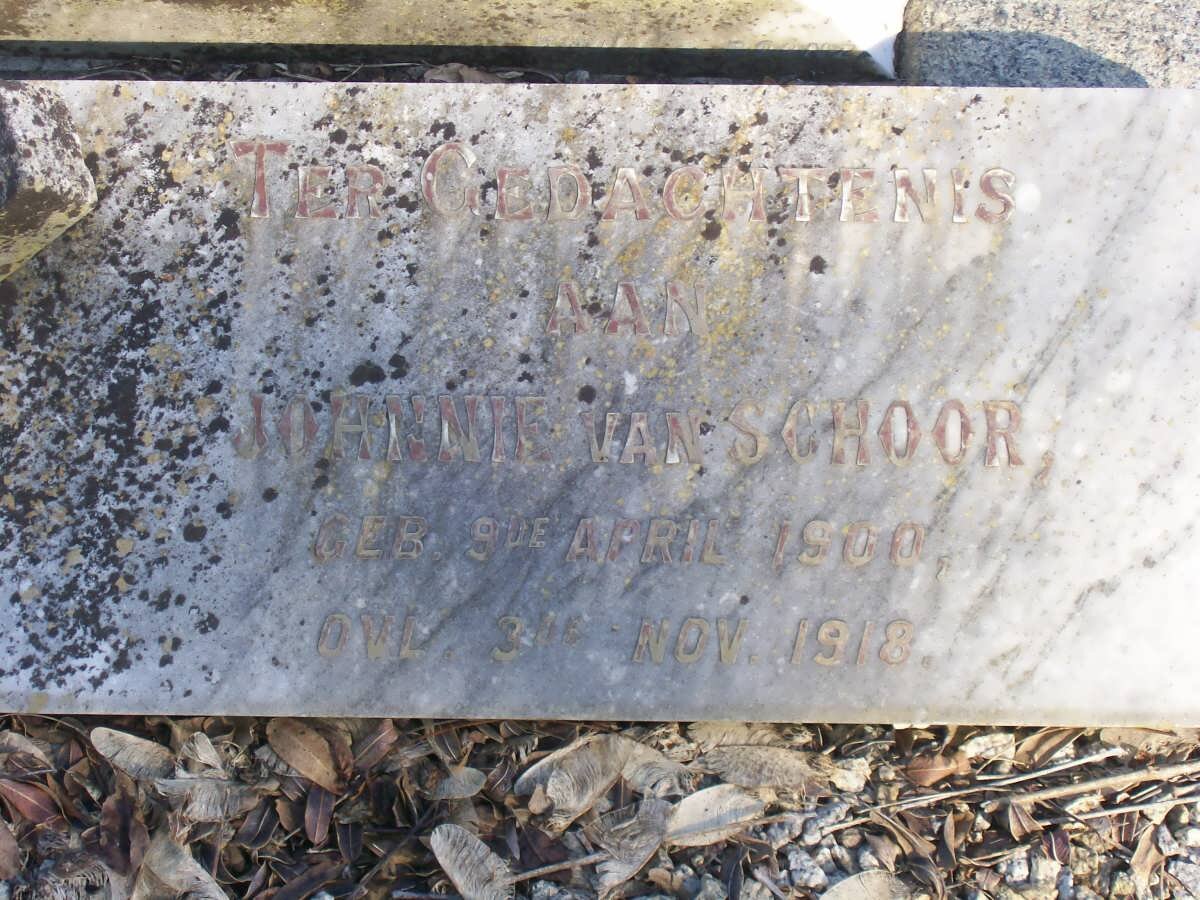 SCHOOR Johnnie, van 1900-1918