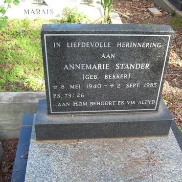 STANDER Annemarie nee BEKKER 1940-1985
