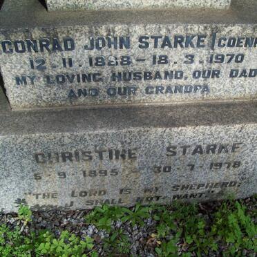 STARKE Conrad John 1888-1970 &amp; Christine 1895-1978