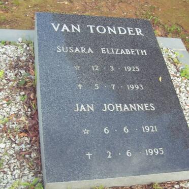 TONDER Jan Johannes, van 1921-1995 &amp; Susara Elizabeth 1925-1993