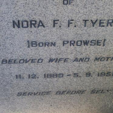 TYERS Nora F.F. nee PROWSE 1880-1950