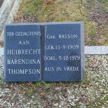 THOMPSON Huibrecht Barendina geb BASSON 1909-1979