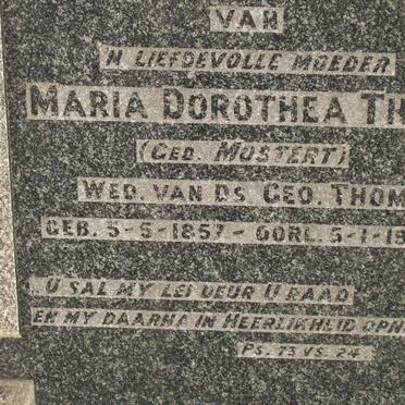THOM Maria Dorothea nee MOSTERT 1857-1942