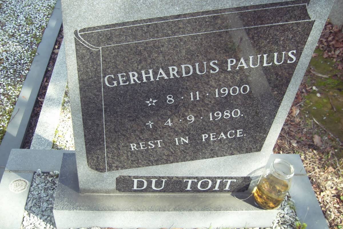 TOIT Gerhardus Paulus, du 1900-1980
