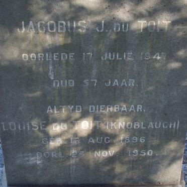 TOIT Jacobus J., du 1947 &amp; Louise KNOBLAUCH 1896-1950