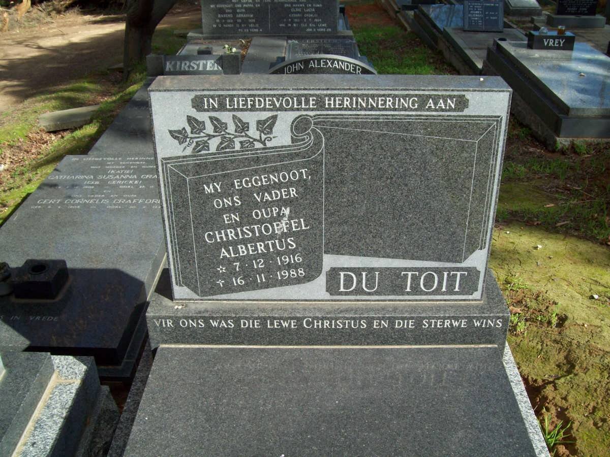 TOIT Christoffel Albertus, du 1916-1988