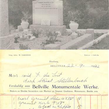 1. Koste van die grafsteen in 1942 !