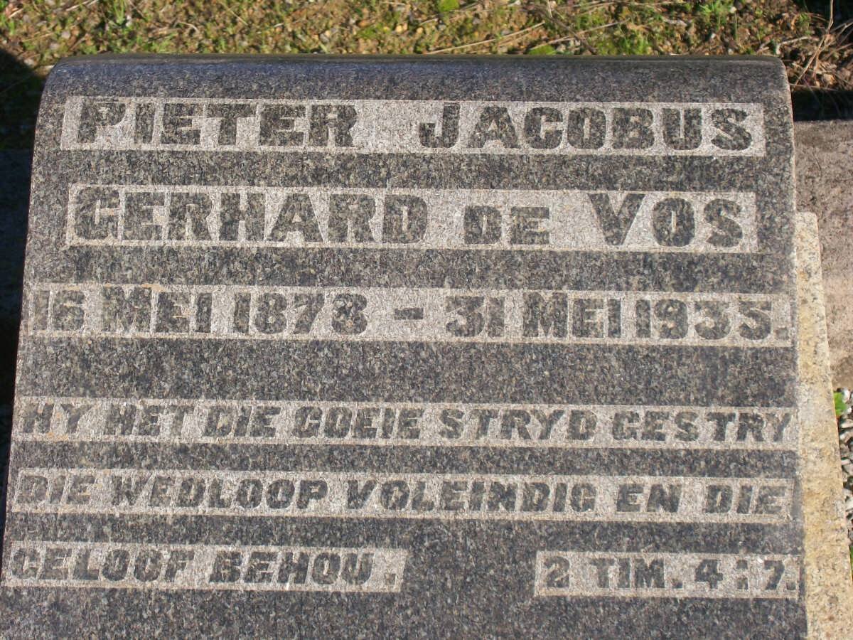 VOS Pieter Jacobus Gerhard, de 1873-1935