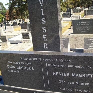 VISSER Dirk Jacobus 1928- &amp; Hester Magrieta VAN VUUREN 1929-2005