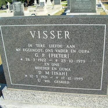 VISSER G.P. 1922-1979 &amp; D.M. 1921-1995