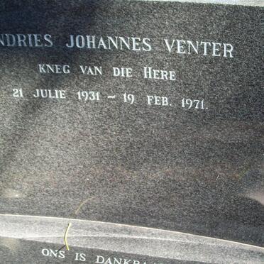 VENTER Andries Johannes 1931-1971