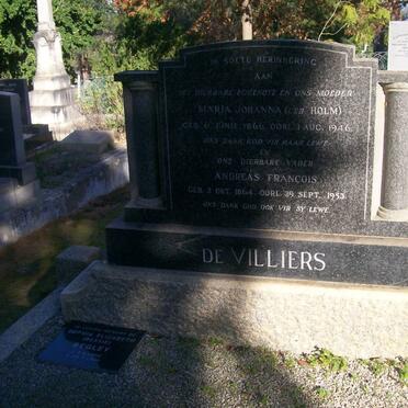 VILLIERS Andreas Francois, de 1864-1953 &amp; Maria Johanna ? 1866-194?