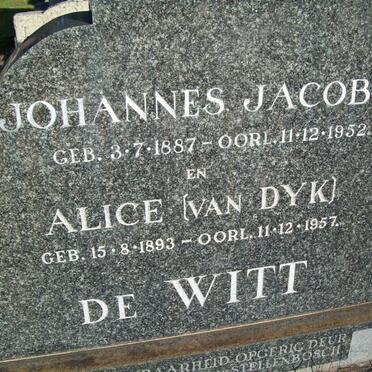WITT Johannes Jacobus, de 1887-1952 &amp; Alice VAN DYK 1893-1957