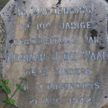 WAAL Adriaan Jacobus, de 1842-1921 &amp; Sophia EKSTEEN 1850-1932