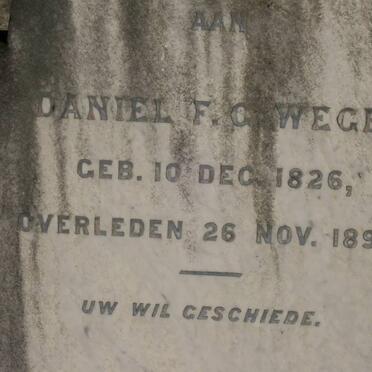 WEGE Daniel F.G. 1826-1897
