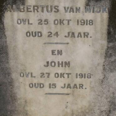 WIJK Albertus, van -1918 :: VAN WIJK John -1918