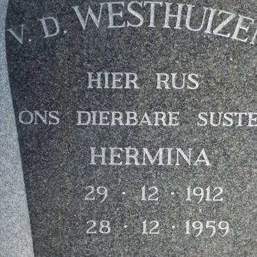 WESTHUIZEN, van der - vanne