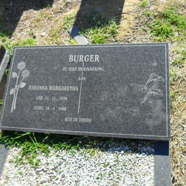 BURGER Johanna Margaretha 1939-1996