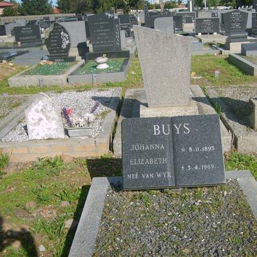 BUYS Johanna Elizabeth nee VAN WYK 1893-1969