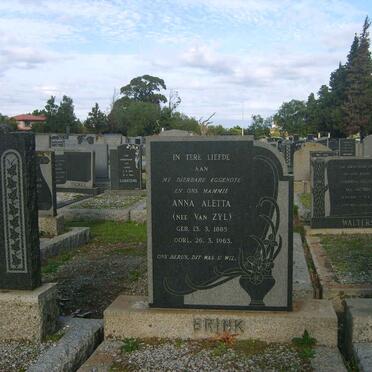BRINK Anna Aletta nee van ZYL  1885-1963